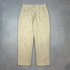 Vtg Polo Ralph Lauren Men's Khaki 33x31 Pleated Cotton Chino Pants USA Made