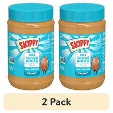  2 pack SKIPPY No Sugar Peanut Butter, Creamy 40 oz Shelf-Stable Plastic Jar