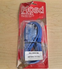 Hosa MID-315 BLU Midi Cable W/Color Cord BLU 15 FT.