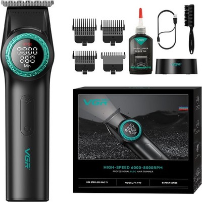 VGR 977 Professional Hair Trimmer Clippers for Men, 8000rpm Black 