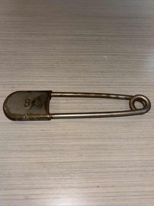 Vintage 4-1/2 " Large Military Laundry Horse Blanket Marked 8-1/2 Safety Pin
