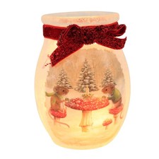 Stony Creek Merry Small Pre-Lit Jar Lighted Glass Accent Music, Tea Mice