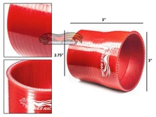3" To 2.75" Silicone Hose/Turbo/Intake/Intercooler Pipe Coupler RED For Cadillac
