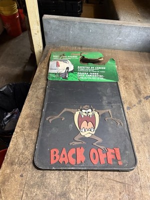 New NOS Tazmanian Devil Taz Back Off Mud Flaps Splash Guards Truck Set Pair USA