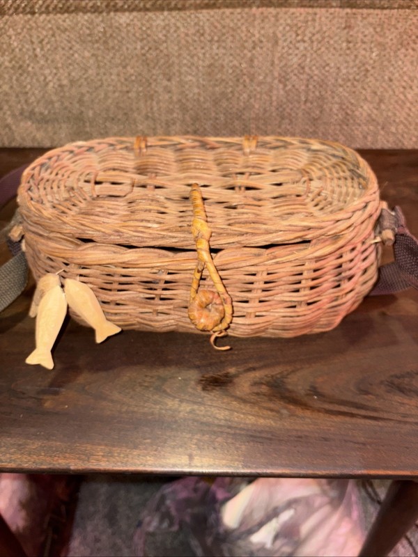Vintage Wicker Fishing Creel Basket