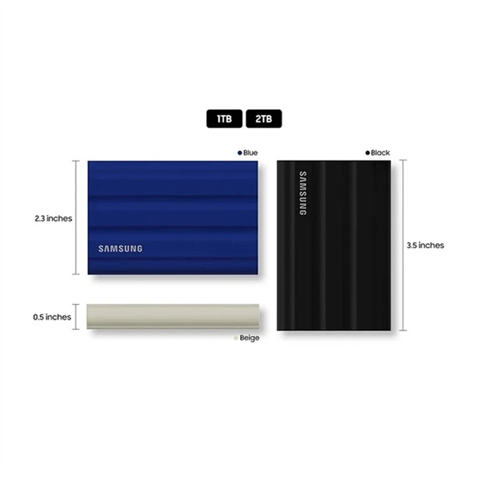 SAMSUNG T7 Shield 1TB 2TB 4TB USB 3.2 Gen 2 Portable External Solid State Drive - Image 2 of 4