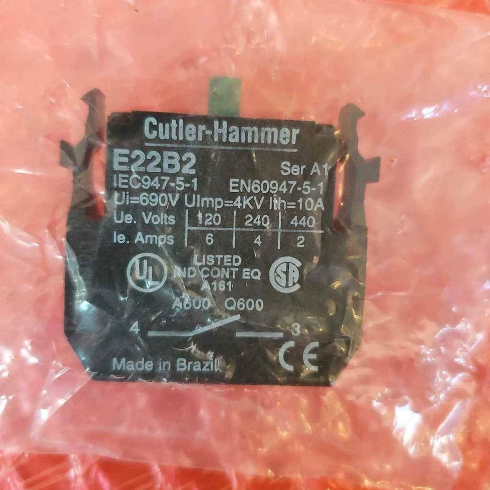 Cutler - Hammer E22B2 Contact Block A1 Black 120V 240V 440V Brazil - Image 3 of 4