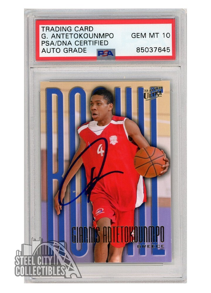Giannis Antetokounmpo 2013-14 Fleer Retro Autograph Rookie Card #208 PSA/DNA 10