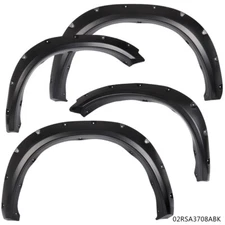 4PCS FIT FOR 2009-2018 DODGE RAM 1500 SMOOTH POCKET RIVETED WHEEL FENDER FLARES