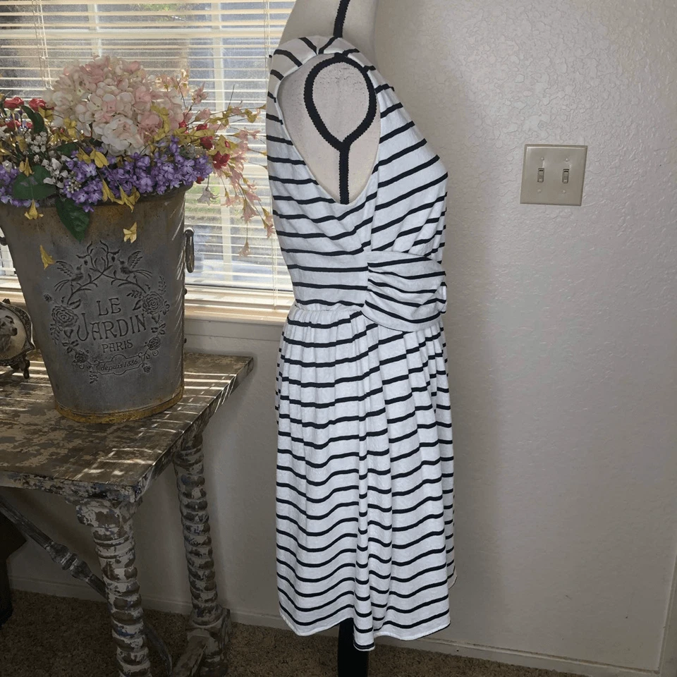 ModCloth Fervour Black  and White Striped Fit and Flare Dress - Image 4 of 4