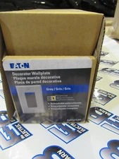 Eaton PJ26GY-SP (BOX OF 40) 1 GANG Gray Decora Midsize Wall Plate -NEW-B