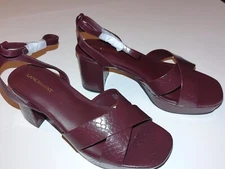 Lane Bryant Womens Platform Maroon Block Heels 3inch Size 12W 
