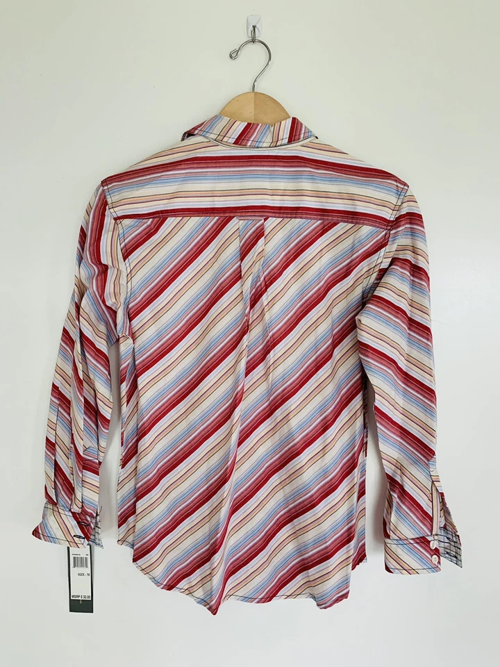 Kenneth Cole Reaction Niño Mediano Rojo Rayas Abotonadas Nuevo Con Etiquetas Foto 3 de 4