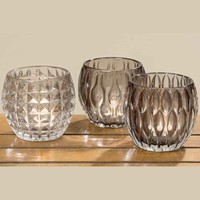 Boltze 3Er Deko Teelichthalter Aliza Aus Glas Grau Lackiert H9 D10-7058800