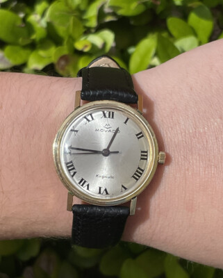 Vintage Movado Kingmatic Sub Sea 17J Watch Roman Numeral Dial 14k GF Screw  Back