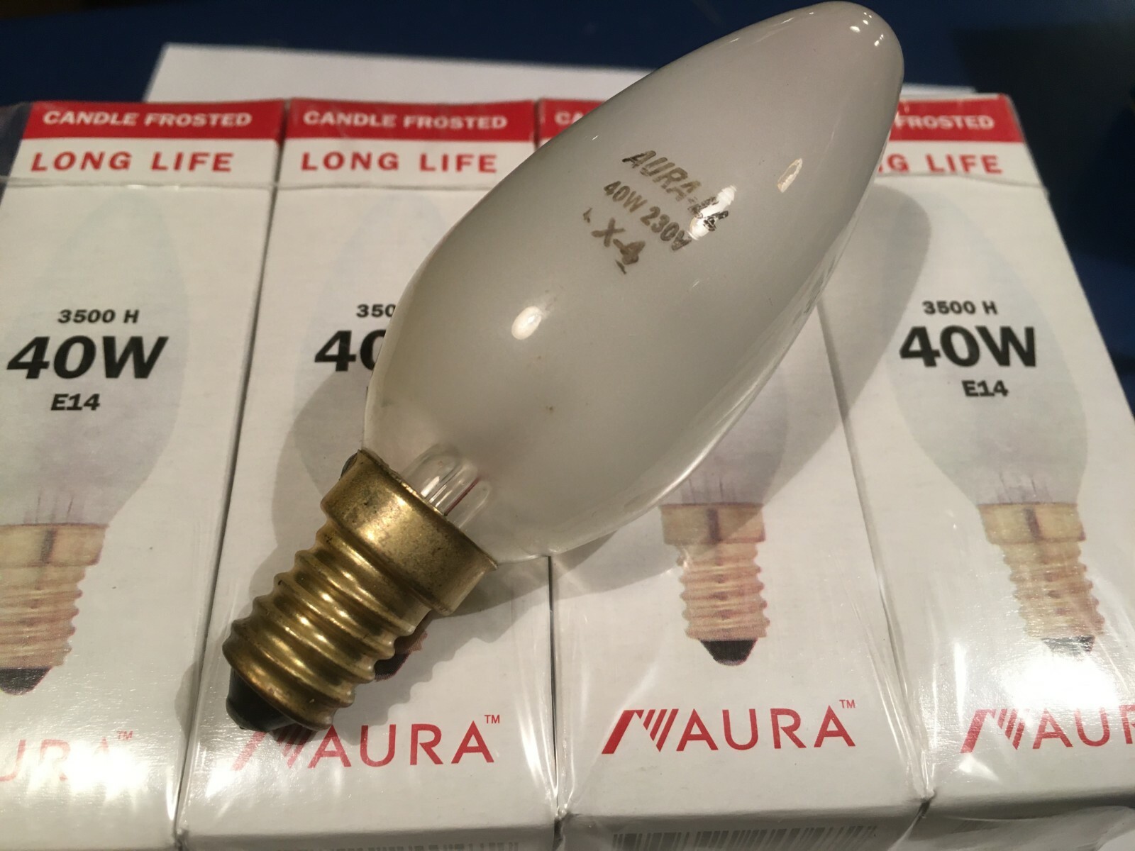 Aura Long Life Candle Lamp Matt Frosted 40W E14 230V 3500H !!!
