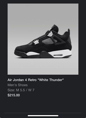 スニーカー Jordan 4 Retro \"White Thunder\" 22.5 Jordan 4 Retro White Thunder (2024) – Common Hype