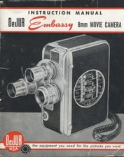 DeJUR Embassy 8mm Movie Camera 1952 Instruction Manual