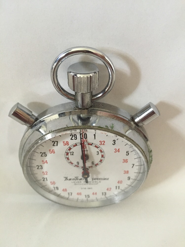 Hanhart ハンハルト ストップウォッチ 7 Jewels Pinlever Hanhart Lever 7 Jewel Shockproof Stopwatch. 1/10 Sec. Made In