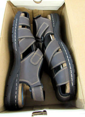 St. John\'s Bay Mens Felix Strap Sandals NEW Mens brown shoes Memory Foam Sz 12M St. John main image 3
