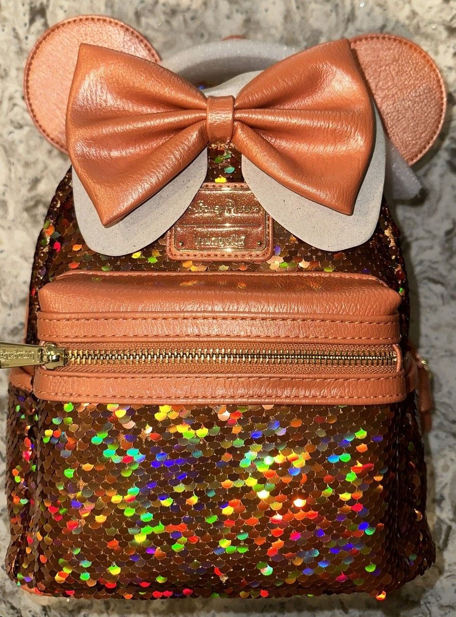 Disney Parks Peach Punch Loungefly Sequined Mini Backpack  display picture 2
