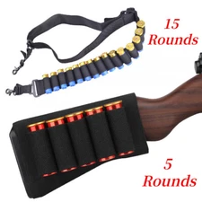 Black Tactical 2 Point 15 Rounds Shotgun Gun Sling and 5 Rounds Ammo Shell Pouch
