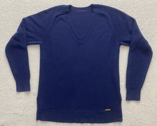 michael kors tunic Sweater Blue Vneck Women's Large Cotton Blend