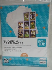 Trading Card Album Protector Sheets 10 Plastic Pages Holds 90 Cards- 8.5” X 11”