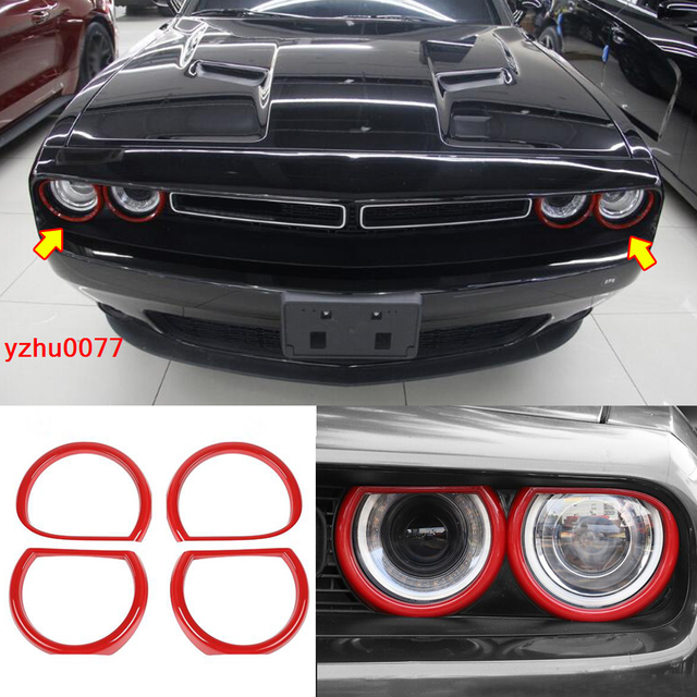 20152020 For Dodge Challenger Red Front Headlights light lamp Cover