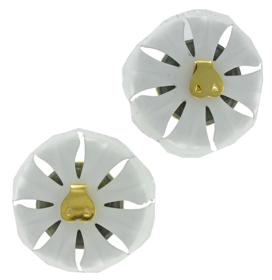 Par de clips para zapatos vintage esmaltados blancos margarita amarilla flor joyería para mujer Foto 2 de 2