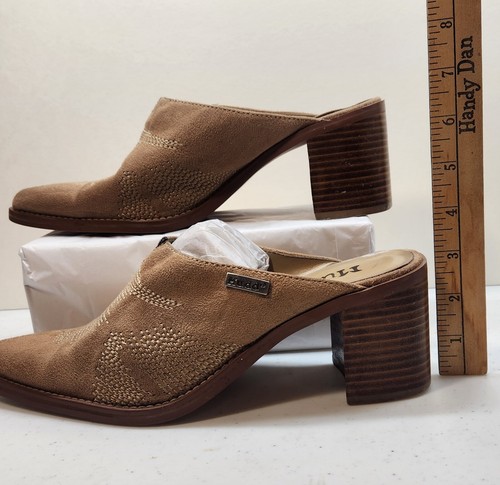Mudd SOPHIA Western Chunky Heel Slip On Mules Size 10 M Tan - Picture 5 of 13