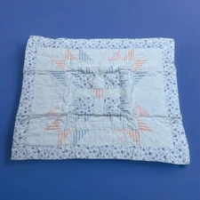 Vintage Patchwork Pillow Sham Quilted Standard Size Blue Floral Cottagecore NWOT