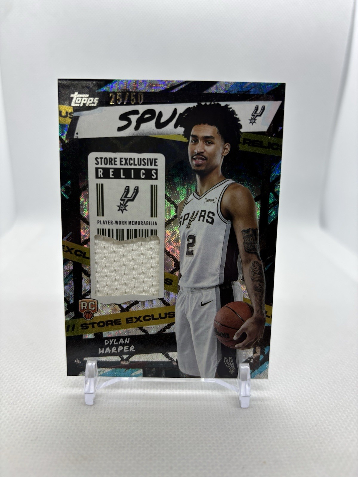 Dylan Harper #/50 Flash Drop Rookie Store Exclusive Relic 2025-26 Topps BK Spurs