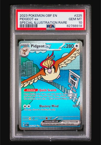 Pidgeot ex 225/197 SV03: Obsidian Flames Holo PSA 10 GEM MINT Pokemon