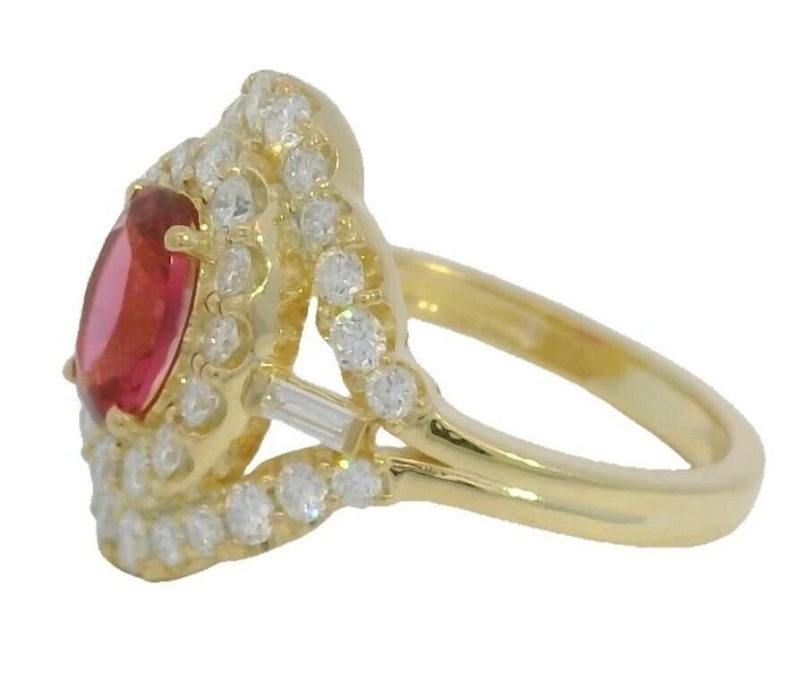 2.50 Ct Ct Ruby Red Lab Grown Diamond 14K Yellow Gold Ring Sz 7 - Image 3 of 4