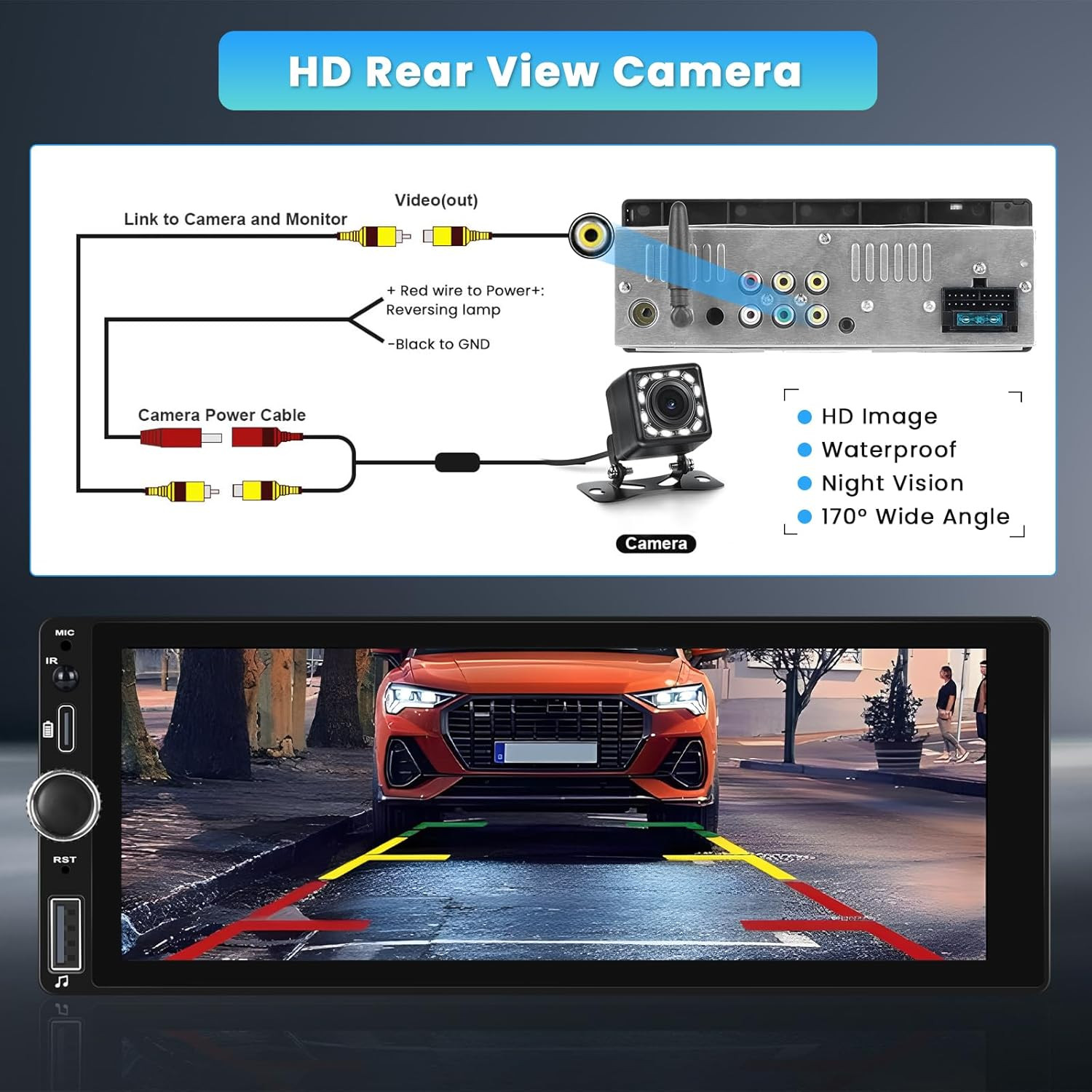 Offerta Stereo 1 DIN Wireless CarPlay 6.9" Android Auto Schermo Touch - 4