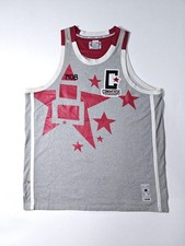 Vintage Converse All Star Basketball Jersey Grey Red Stars Size 3XL Hip Hop