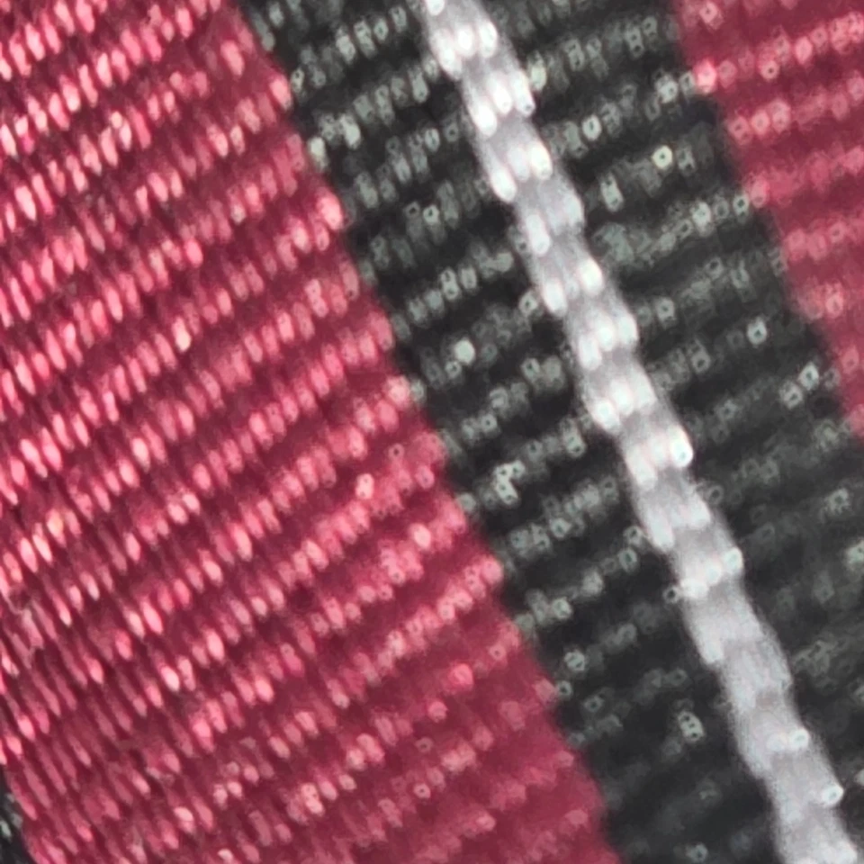 Corbata Dunster 54x1,75" carmesí, negra, blanca a rayas rep seda 7 pliegues Harvard Coop Foto 4 de 4