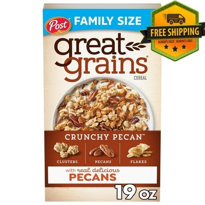 Post Great Grains Crunchy Pecan Cereal Whole Grain Low Fat 19oz
