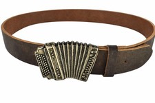 Trachteng&uuml;rtel Herren Leder Steirische Harmonika Schnalle Lederhose Oktoberfest