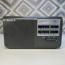 Sony ICF-38 FM AM 2-Band Portable Radio AC DC Or Battery Powered Tested Works