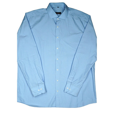 ETERNA 43 / 17 Long Sleeve Light Blue Dotted Shirt Men's Modern Fit Casual