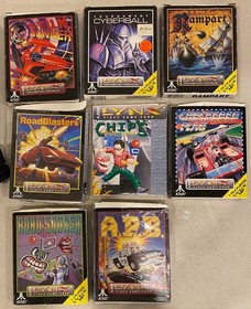 1990 ATARI LYNX PORTABLE COLOR ENTERTAINMENT SYSTEM LOT W/ CASE & 13 GAMES WORKS