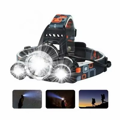 High Power LED Stirnlampe 3xT6 LED Headlight Wasserdicht 4 Lichtmodi Angellampe