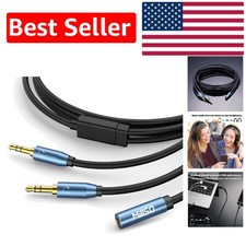 Durable 8ft Sapphire Blue Audio Splitter - Perfect for Sharing Music Together