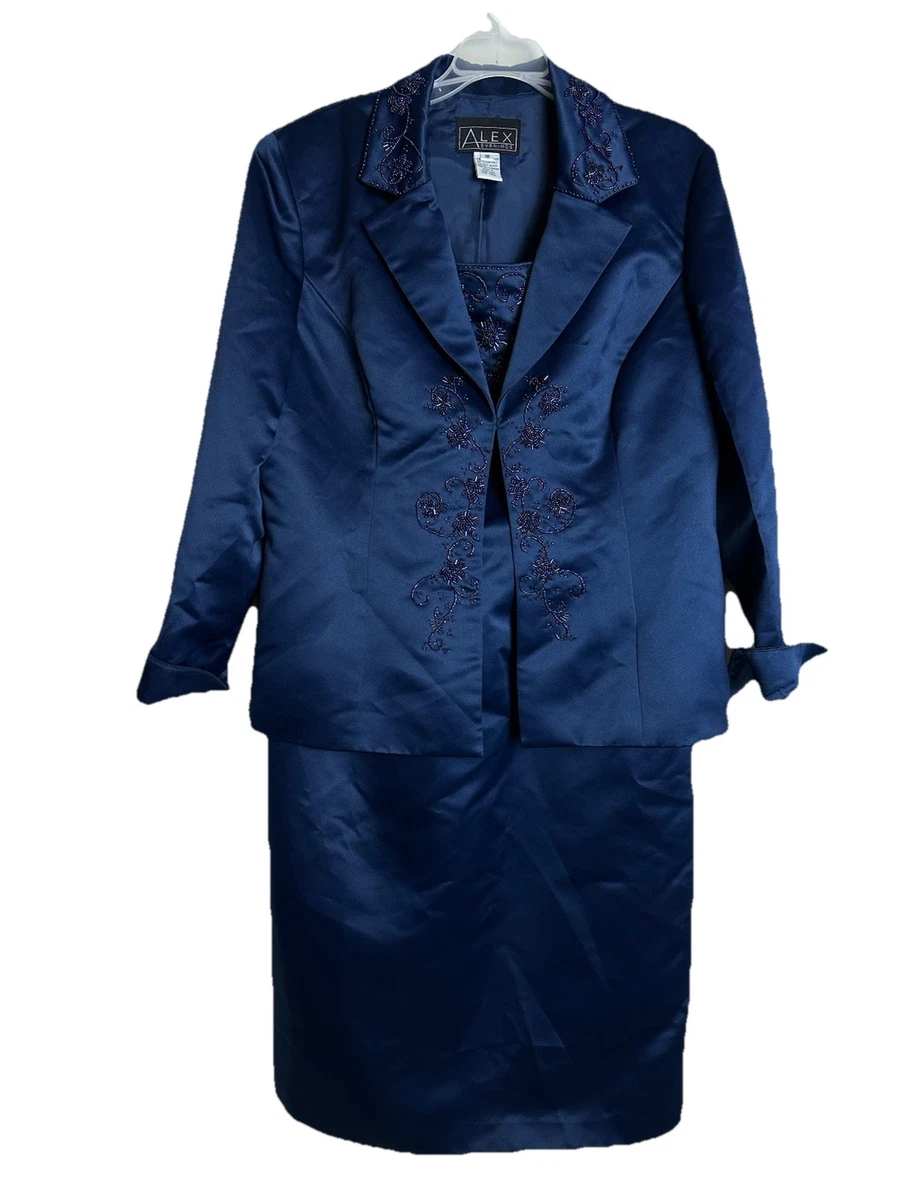 sachin and babi light blue dress Blue & Silver Lace Alex Evenings Jacket Dress-1-6 | Adrianna… main image 0