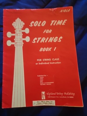 HIGHLAND ETLING Solo Time for Strings, Viola Book 1, Class, Individual Workbook