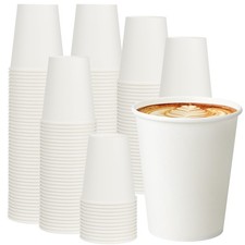 1000 Pack 8 oz Paper Cups, Disposable Coffee Cups, White Hot/Cold Beverage Dr...