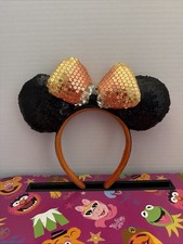 Rare Disney Parks Minnie Mouse Ears Candy Corn Bow Sequin Halloween Headband