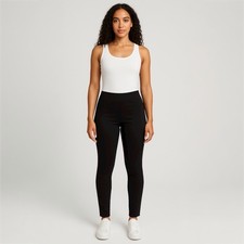 Women s Black High-Waisted Leggings Stretchy Slim Fit Pants Size Medium